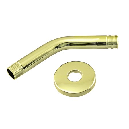 WESTBRASS 1/2" IPS x 6" Shower Arm in Polished Brass D300-1-01